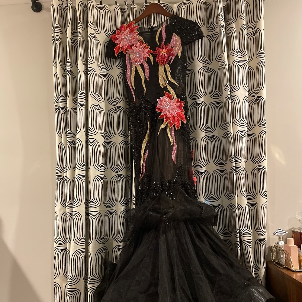 Customized Jovani Sequin Mermaid Gown with Tulled Train ♥️💗